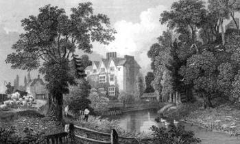 The Moat of Ongar Castle and Castle House, Essex, engraved by Henry Wallis, 1832 (engraving) | Obraz na stenu