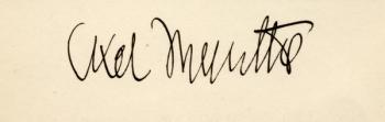 Signature of Axel Martin Fredrik Munthe, from 'The Story of San Michele', by Axel Munthe, published in 1932 (litho) | Obraz na stenu