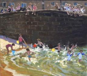 Splashing in Tenby Harbour ,2016,(oil on canvas) | Obraz na stenu