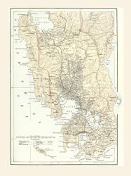 Map of Manila, Philippines and the seat of war during the Spanish-American War of 1898. | Obraz na stenu