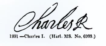 Signature of King Charles I (1600-49) (engraving) (b/w photo) | Obraz na stenu