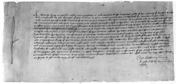 The Act of Supremacy recognising Henry VIII as the head of the Church of England, 1534 (ink on paper) | Obraz na stenu