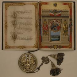 Prince's Diploma investing Otto von Bismarck, dated 21st March, 1871 (mixed media) | Obraz na stenu