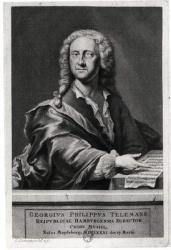 Portrait of Georg Philipp Telemann (1681-1757) (engraving) (b/w photo) | Obraz na stenu