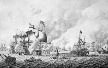 The Battle of La Hogue (Barfleur), 19-24 May 1692 (grisaille on panel) | Obraz na stenu