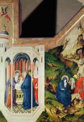 Altarpiece of the Chartreuse de Champmol, right hand side depicting the Presentation in the Temple and the Flight into Egypt, c.1393-99 (tempera on panel) | Obraz na stenu