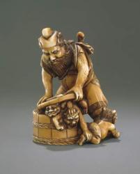 Figure of Shoki the demon queller (ivory) | Obraz na stenu