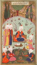 TSM H.804 & H.806 The Crown Prince celebrating victory with a meal in the garden, 1534 (gouache on paper) | Obraz na stenu