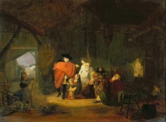The Kindness of Louis XVI (1754-93) during the Winter of 1784, 1785 (oil on canvas) | Obraz na stenu