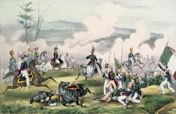 The Battle of Palo Alto, California, 8th May 1846 (colour litho) | Obraz na stenu