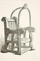 Ducking stool used in the 15th century, from 'The National and Domestic History of England' by William Hickman Smith Aubrey (1858-1916) published London, c.1890 (litho) | Obraz na stenu