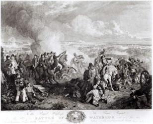 The Battle of Waterloo, 18th June 1815, engraved by John Burnet (1784-1868), 1819 (engraving) (b&w photo) | Obraz na stenu