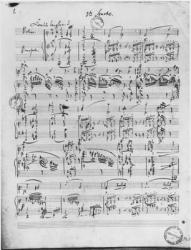 Third Sonata for piano and violin (pen & ink on paper) (b/w photo) | Obraz na stenu