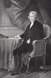 Portrait of Thomas Jefferson (1743-1826) (litho) (see 254738 for detail) | Obraz na stenu