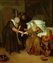 A Maid taking a lady's pulse | Obraz na stenu