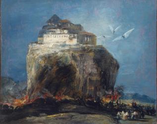 A city on a rock, 1850-75 (oil on canvas) | Obraz na stenu