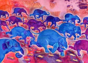 Elephants, 1998, (ink and gouache) | Obraz na stenu