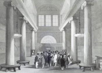 Stock Exchange, engraved by Henry Melville, c.1842 (engraving) (b/w photo) | Obraz na stenu