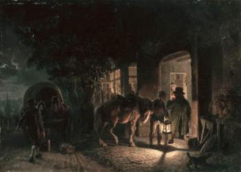 In front of the Pub, 1843 (oil on canvas) | Obraz na stenu