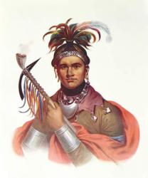 Ki-On-Twog-Ky or 'Complanter', a Seneca Chief, 1796, illustration from 'The Indian Tribes of North America. Vol.1', by Thomas L. McKenney and James Hall, pub. by John Grant (colour litho) | Obraz na stenu