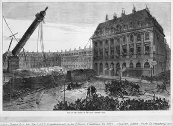 Fall of the column in the Place Vendome, Paris, 1871 (engraving) (b/w photo) | Obraz na stenu