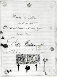 'Marche des Gardes du Franc Comte' from the opera 'Les Francs Juges' by Hector Berlioz (1803-69) 1826 (pen and ink on paper) (b/w photo) | Obraz na stenu