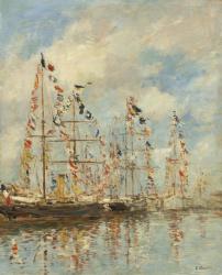 Yacht Basin at Trouville-Deauville, c.1895-6 (oil on wood) | Obraz na stenu