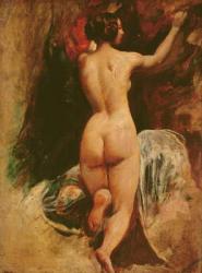 Female nude seen from the back, c.1835-40 (oil on board) | Obraz na stenu