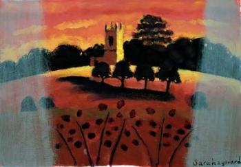 Church on the Severn (oil on card) | Obraz na stenu
