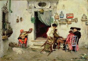 Figaro's Shop, 1875 (oil on panel) | Obraz na stenu