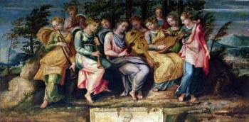Apollo and the Muses, 1600 (oil on panel) | Obraz na stenu