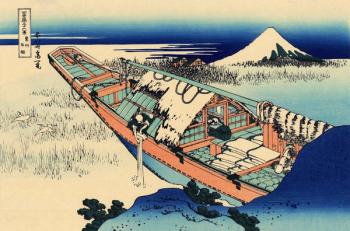 Ushibori in the Hitachi province, c.1830 (woodblock print) | Obraz na stenu