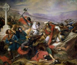 The Battle of Poitiers, 25th October 732, won by Charles Martel (688-741) 1837 (oil on canvas) | Obraz na stenu