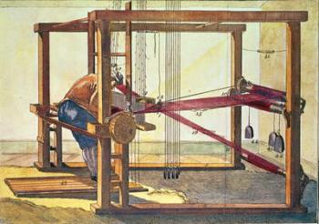 The Loom for the making of Velvet (Vol VI Pl. XXII) 18th century (print) | Obraz na stenu