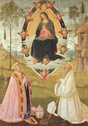 Virgin in Glory with St. Gregory and St. Benedict (tempera on panel) | Obraz na stenu