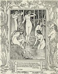 Diana and her nymphs, illustration for 'The Faerie Queen' by Edmund Spenser (c.1552-99) (litho) | Obraz na stenu