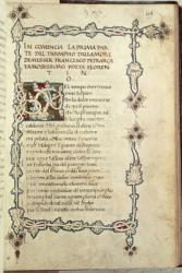 Ms.392 fol.149 The Triumph of Love, from 'Sonetti, Canzoni e Triomphi' by Petrarch (1304-73) 1470 (vellum) | Obraz na stenu