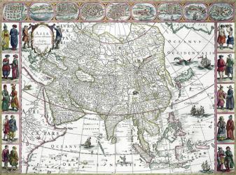 Asia noviter delineata, 1617 (colour engraving) | Obraz na stenu