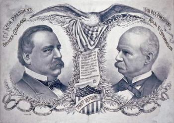 Democratic presidential campaign poster, 1892 (lithograph) | Obraz na stenu