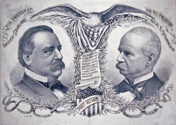 Democratic presidential campaign poster, 1892 (lithograph) | Obraz na stenu