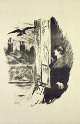 Illustration for 'The Raven', by Edgar Allen Poe, 1875 (litho) | Obraz na stenu