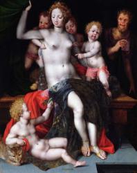 Jupiter as a Satyr with Antiope and their Twins, Amphion and Zethos (oil on panel) | Obraz na stenu
