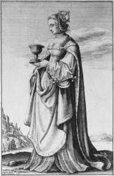 St. Barbara, etched by Wenceslaus Hollar, 1647 (etching) | Obraz na stenu