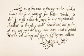 Queen Elizabeth I of England, 1533 - 1603. Hand writing sample. | Obraz na stenu