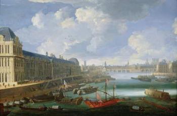 The Seine Viewed Towards the Pont-Neuf, the Louvre and the College Mazarin, c. 1675 (oil on panel) | Obraz na stenu