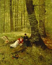 Reading in the Woods | Obraz na stenu