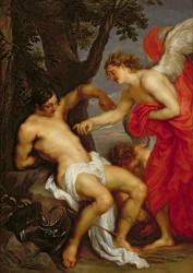 Saint Sebastian and the Angel (oil on canvas) | Obraz na stenu