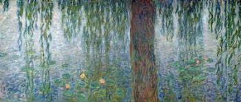 Waterlilies: Morning with Weeping Willows, detail of the left section, 1915-26 (oil on canvas) (see also 162348-9) | Obraz na stenu