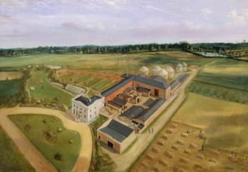 Tiptree Hall and Farm, Essex, c.1850-60 (oil on canvas) | Obraz na stenu