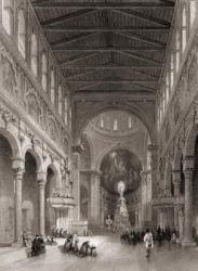 Interior of the Cathedral at Messina, Sicily, Italy (engraving) | Obraz na stenu